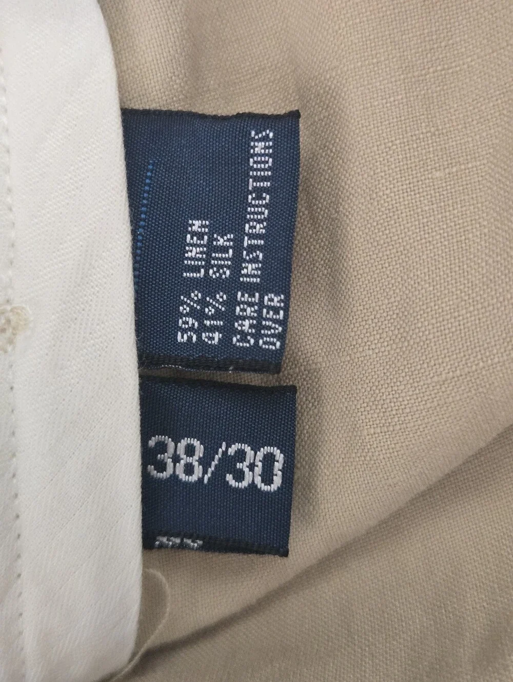 Polo Ralph Lauren Men's Linen/Silk Blend Pants 38/30 NWT Beige Lightweight